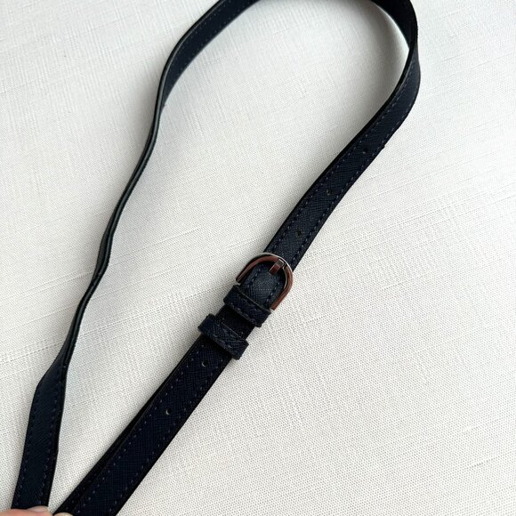 Calvin Klein Tessie Small Crossbody Navy Combo Split Leather Flap Bag - Picture 11 of 11